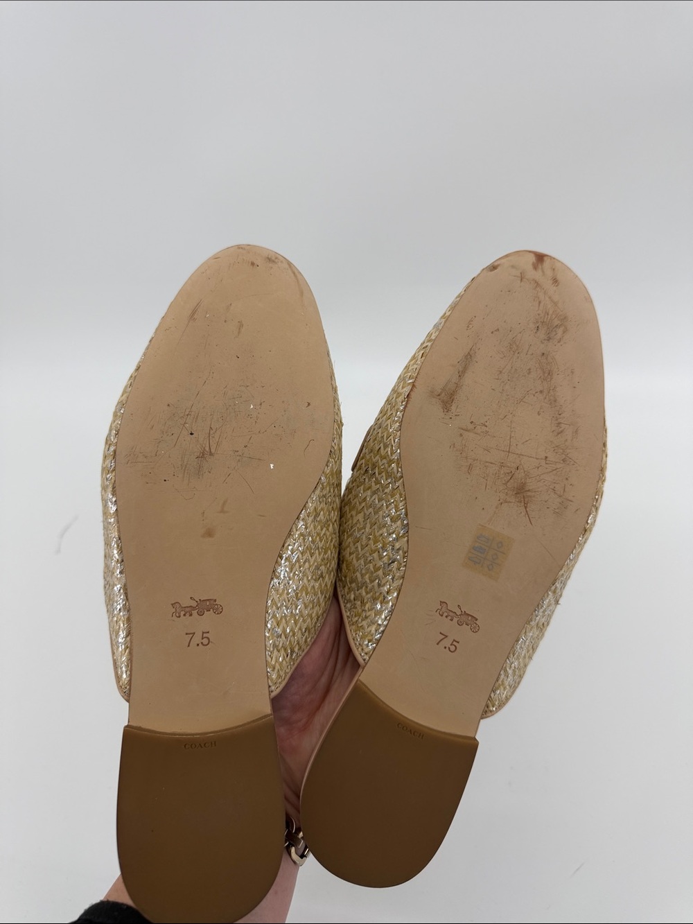 Coach Stassi Raffia Slide Shoes 7.5B S77 - Picture 7 of 7
